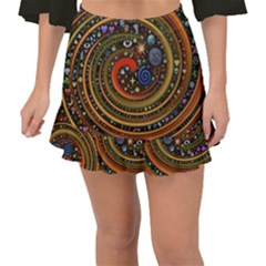 Swirl Vortex Emoji Cyclone Motion Art Fishtail Mini Chiffon Skirt by Paksenen