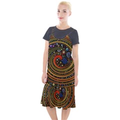 Swirl Vortex Emoji Cyclone Motion Art Camis Fishtail Dress by Paksenen