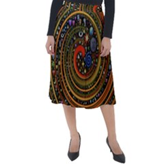 Swirl Vortex Emoji Cyclone Motion Art Classic Velour Midi Skirt  by Paksenen