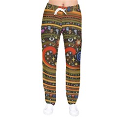 Swirl Vortex Emoji Cyclone Motion Art Women Velvet Drawstring Pants