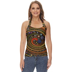 Swirl Vortex Emoji Cyclone Motion Art Basic Halter Top by Paksenen