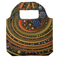 Swirl Vortex Emoji Cyclone Motion Art Premium Foldable Grocery Recycle Bag by Paksenen