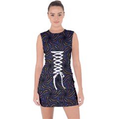 Do Be Action Stillness Doing Lace Up Front Bodycon Dress by Paksenen