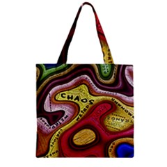 Chaos Unknown Unfamiliar Strange Zipper Grocery Tote Bag by Paksenen