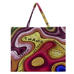 Chaos Unknown Unfamiliar Strange Zipper Large Tote Bag by Paksenen