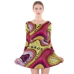 Chaos Unknown Unfamiliar Strange Long Sleeve Velvet Skater Dress