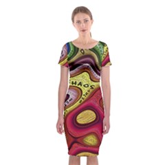 Chaos Unknown Unfamiliar Strange Classic Short Sleeve Midi Dress by Paksenen