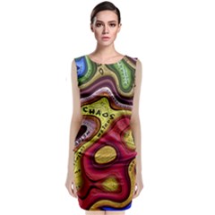 Chaos Unknown Unfamiliar Strange Sleeveless Velvet Midi Dress