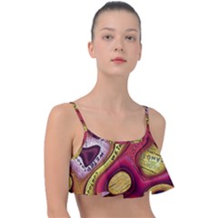 Chaos Unknown Unfamiliar Strange Frill Bikini Top by Paksenen