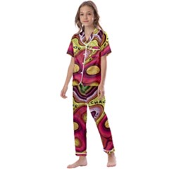 Chaos Unknown Unfamiliar Strange Kids  Satin Short Sleeve Pajamas Set by Paksenen