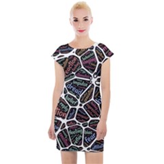 Mental Human Experience Mindset Cap Sleeve Bodycon Dress by Paksenen