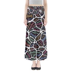 Mental Human Experience Mindset Full Length Maxi Skirt by Paksenen