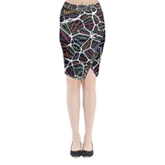 Mental Human Experience Mindset Midi Wrap Pencil Skirt by Paksenen