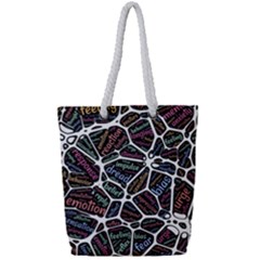 Mental Human Experience Mindset Full Print Rope Handle Tote (small) by Paksenen