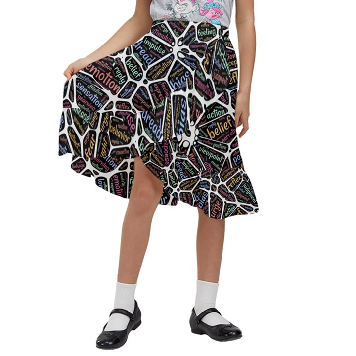 Mental Human Experience Mindset Kids  Ruffle Flared Wrap Midi Skirt