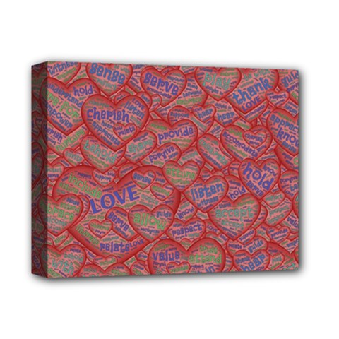 Love Hearts Valentines Connection Deluxe Canvas 14  X 11  (stretched) by Paksenen