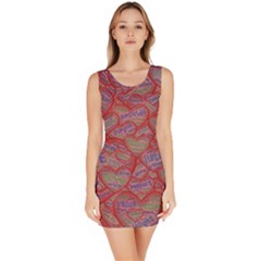 Love Hearts Valentines Connection Bodycon Dress by Paksenen