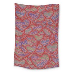 Love Hearts Valentines Connection Large Tapestry