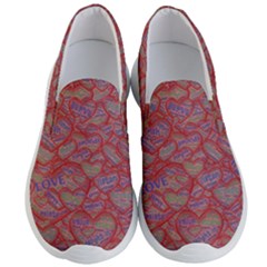 Love Hearts Valentines Connection Men s Lightweight Slip Ons by Paksenen