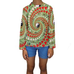 Love Avatars Characters Roles Yin Yang Kids  Long Sleeve Swimwear by Paksenen