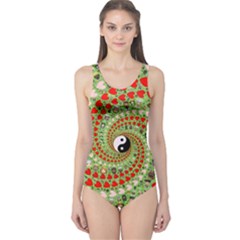 Love Avatars Characters Roles Yin Yang One Piece Swimsuit by Paksenen