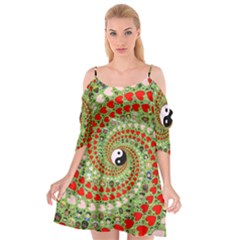 Love Avatars Characters Roles Yin Yang Cutout Spaghetti Strap Chiffon Dress by Paksenen