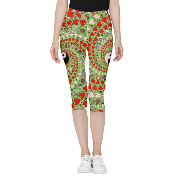 Love Avatars Characters Roles Yin Yang Inside Out Lightweight Velour Capri Leggings 