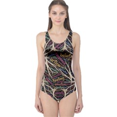 Mental Human Experience Mindset Pattern One Piece Swimsuit by Paksenen