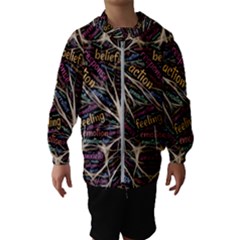 Mental Human Experience Mindset Pattern Kids  Hooded Windbreaker