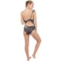 Mental Human Experience Mindset Pattern Frilly One Shoulder Swimsuit View2