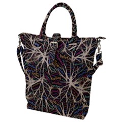 Mental Human Experience Mindset Pattern Buckle Top Tote Bag by Paksenen