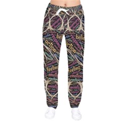 Mental Human Experience Mindset Pattern Women Velvet Drawstring Pants