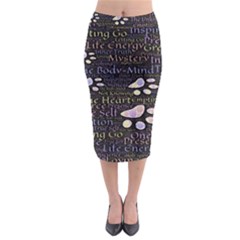 Footprints Path Mystery Unknown Midi Pencil Skirt by Paksenen