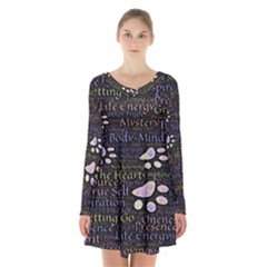 Footprints Path Mystery Unknown Long Sleeve Velvet V-neck Dress