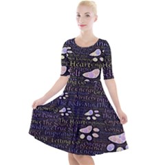 Footprints Path Mystery Unknown Quarter Sleeve A-line Dress With Pockets by Paksenen