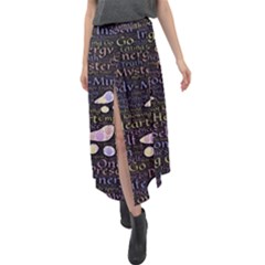 Footprints Path Mystery Unknown Velour Split Maxi Skirt by Paksenen