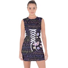 Footprints Path Mystery Unknown Lace Up Front Bodycon Dress by Paksenen