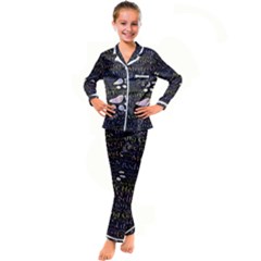 Footprints Path Mystery Unknown Kids  Satin Long Sleeve Pajamas Set by Paksenen