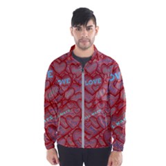 Love Hearts Valentine Red Symbol Men s Windbreaker