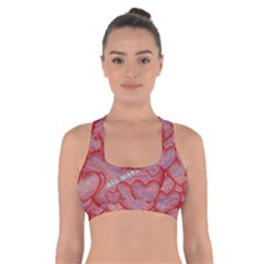 Love Hearts Valentine Red Symbol Cross Back Sports Bra by Paksenen