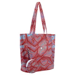 Love Hearts Valentine Red Symbol Everyday Shoulder Bag With Pouch Bag by Paksenen