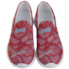 Love Hearts Valentine Red Symbol Men s Lightweight Slip Ons by Paksenen