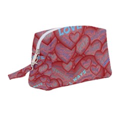 Love Hearts Valentine Red Symbol Wristlet Pouch Bag (medium)