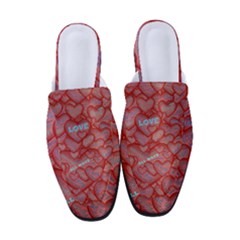 Love Hearts Valentine Red Symbol Women s Classic Backless Heels by Paksenen