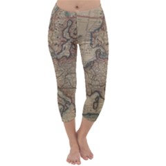 Old Vintage Classic Map Of Europe Capri Winter Leggings 