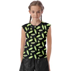 Cucumber Pattern 4 Kids  Raglan Cap Sleeve T-shirt by CocoBellKidsTV24