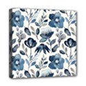 Indigo Watercolor Floral Seamless-pattern Mini Canvas 8  x 8  (Stretched) View1