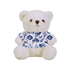 Indigo Watercolor Floral Seamless-pattern Full Print Tee For Cuddly Teddy Bear by Ket1n9