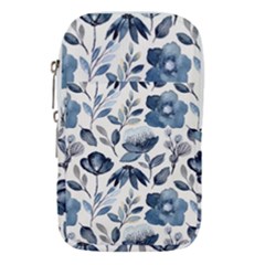 Indigo Watercolor Floral Seamless-pattern Waist Pouch (large) by Ket1n9