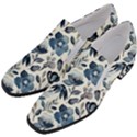 Indigo Watercolor Floral Seamless-pattern Women Slip On Heel Loafers View2